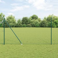 Berkfield Home Fence Posts Set Set of 14 Green Metal