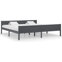 Berkfield Home Bed Frame Solid Pinewood Grey 200x200 cm