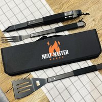 The Alphabet Gift Shop Meat Master Barbecue Tool Set in Black | Size: 3 Pack