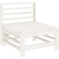Berkfield Home Garden Middle Sofa White Solid Wood Pine