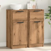 Sideboards 2 pcs Artisan Oak 30x30x70 cm Engineered Wood x 30 x 70 cm