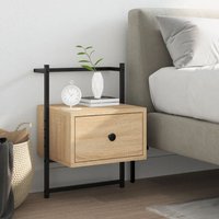 Bedside Cabinet Wall mounted Sonoma Oak 35x30x51 cm Engineered Wood x 30 x 51 cm