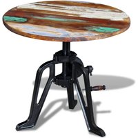Berkfield Home Side Table Solid Reclaimed Wood Cast Iron 60x(42-63) cm