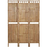 Berkfield Home 3-Panel Room Divider Bamboo 120x180 cm in Brown