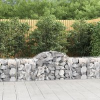 Berkfield Home Arched Gabion Baskets 3 pcs 200x50x60/80 cm Galvanised Iron in Silver