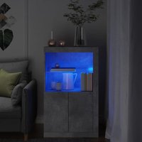 Berkfield Home Side Cabinet with LED Lights Concrete Grey Engineered Wood