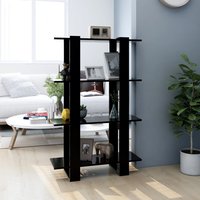 Berkfield Home Book Cabinet/Room Divider Black 80x30x123.5 cm