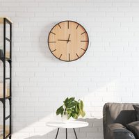 Berkfield Home Wall Clock Brown √ò39 cm Iron & Engineered Wood