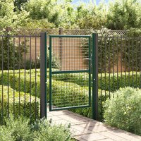 Berkfield Home Fence Gate Steel 100x125 cm Green