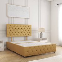 Mulberry Plush Velvet Divan Bed 24"Headboard & No Mattress No Drawers King