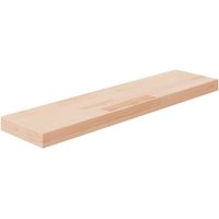 Berkfield Home Shelf Board 80x20x4 cm Untreated Solid Wood Oak in Brown | Size: 80 x 20 x 4 cm