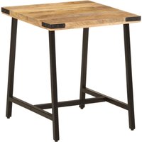 Berkfield Home Side Table 45x45x50 cm Solid Wood Mango & Iron in Brown | Size: 45 x 45 x 50 cm