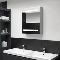 Berkfield Home LED Bathroom Mirror Cabinet Concrete Grey 50x14x60 cm | Size: 50 x 14 x 60 cm