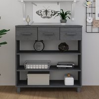 Berkfield Home Console Table HAMAR Dark Grey 90x35x90 cm Solid Wood Pine | Size: 90 x 35 x 90 cm
