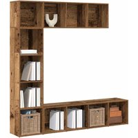 Berkfield Home Book Cabinets 3 pcs Old Wood Engineered Wood in Brown
