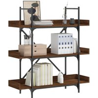Berkfield Home Bookcase 3-Tier Brown Oak 100x33x108.5 cm Engineered Wood