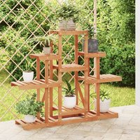 Berkfield Home Flower Stand 110x25x96 cm Solid Wood Fir in Brown | Size: 110 x 25 x 96 cm