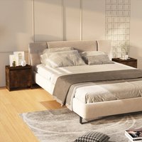 Berkfield Home Bedside Cabinets 2 pcs Smoked Oak 45x34x44.5 cm Engineered Wood in Brown