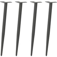 Berkfield Home Coffee Table Legs Conical Shape 4 pcs Anthracite 72-73 cm Steel in Black