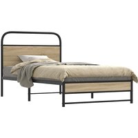 Berkfield Home Bed Frame Without Mattress 100x190 cm Smoked Oak Engineered Wood in Brown