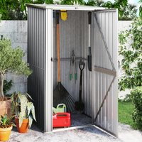 Berkfield Home Garden Shed Grey 118.5x97x209.5 cm Galvanised Steel