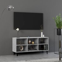 TV Cabinet Metal Legs Concrete 103.5x30x50 cm
