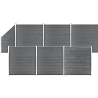 Berkfield Home WPC Fence Set 6 Square + 1 Slanted 1138x186 cm Grey