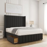 Zoe Divan Bed Plush Velvet 54"Headboard 2 Drawers Footend No Mattress King