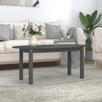 Berkfield Home Coffee Table Grey 110x55x45 cm Solid Wood Pine | Size: 110 x 55 x 45 cm