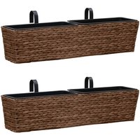 Berkfield Home Garden Planters 2 pcs Water Hyacinth Brown