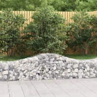 Berkfield Home Arched Gabion Basket 200x50x40/60 cm Galvanised Iron in Silver