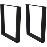 Berkfield Home Dining Table Legs V-Shape 2 pcs Black 80x(72-73.3) cm Steel