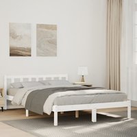 Berkfield Home Extra Long Bed Frame without Mattress White 160x210 cm Solid Wood Pine