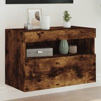 TV Wall Cabinet LED Lights Smoked Oak 60x30x40 cm x 30 x 40 cm