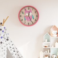 Berkfield Home Wall Clock Pink √ò25.5 cm Polystyrene & Glass