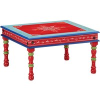 Berkfield Home Coffee Table Red Hand Painted Solid Wood Mango