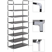 Berkfield Home Shoe Rack with 8 Shelves Metal & Non-woven Fabric Black