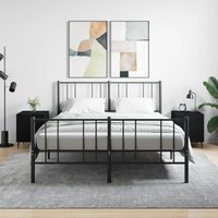 Berkfield Home Bedside Cabinets 2 pcs Black 40x40x50 cm Engineered Wood | Size: 40 x 40 x 50 cm