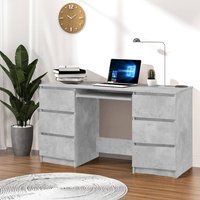 Berkfield Home Writing Desk Concrete Grey 140x50x77 cm Engineered Wood | Size: 140 x 50 x 77 cm