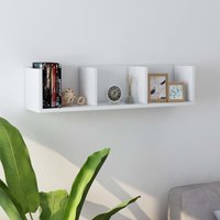 Berkfield Home CD Wall Shelf White 75x18x18 cm Engineered Wood | Size: 75 x 18 x 18 cm