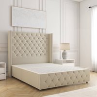 Mayfair Plush Velvet Divan Bed 54"Headboard & No Mattress No Drawers Single