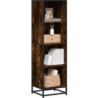 Berkfield Home Book Cabinet Smoked Oak 40x35x139 cm Engineered Wood in Brown | Size: 40 x 35 x 139 cm