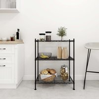 Berkfield Home 3-Tier Storage Rack 60x35x76 cm Black 150 kg | Size: 60 x 35 x 76 cm