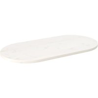 Berkfield Home Table Top White 90x45x2.5 cm Solid Wood Pine Oval
