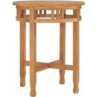 Berkfield Home Bistro Table Ø60x60 cm Solid Teak Wood in Brown | Size: 60x60 cm