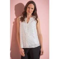 Klass. Foil Spot Printed Chiffon Top