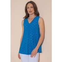 Klass. Eyelet Cut Sleeveless Top Bright