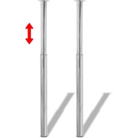 Berkfield Home 2 Telescopic Table Legs Chrome 710 mm-1100 mm in Silver