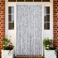 Berkfield Home Insect Curtain White & Grey 100x220 cm Chenille