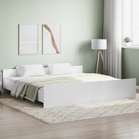 Berkfield Home Bed Frame with Headboard & Footboard White 200x200 cm